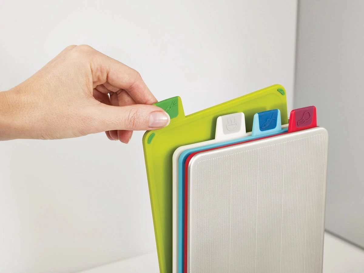 Joseph Joseph JosephJoseph - Index - Mini - Snijplank In Houder - Set Van 5 Stuks - Zilver - Afbeelding 4