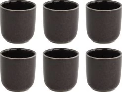 Orange85 Koffiekopjes - Espresso Kopjes - Set Van 6 - 100 Ml - Zwart