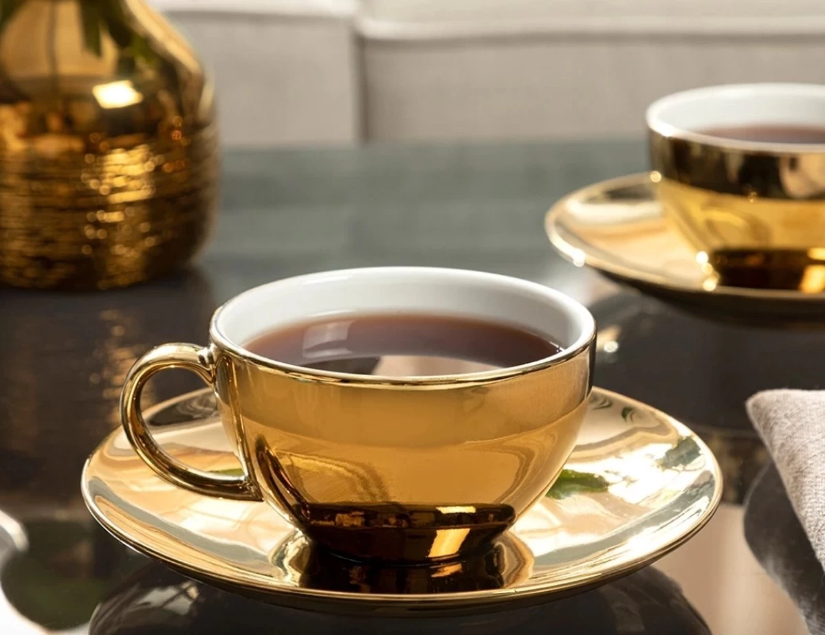 Koffiekopjes- Theekopjes-Koffiekopjes Met Schotel-Koffiekopjes Set Van 2 Personen -Cappuccino - Kop En Schotel - 220 Ml - Luxury Collection - Theekopje - Cadeau - Afbeelding 2