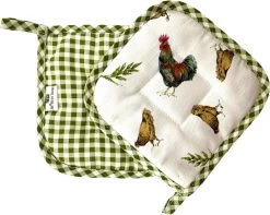 JET Kippen Pannenlappen Set Van 2 - 18 X 18 Cm - 100% Katoen