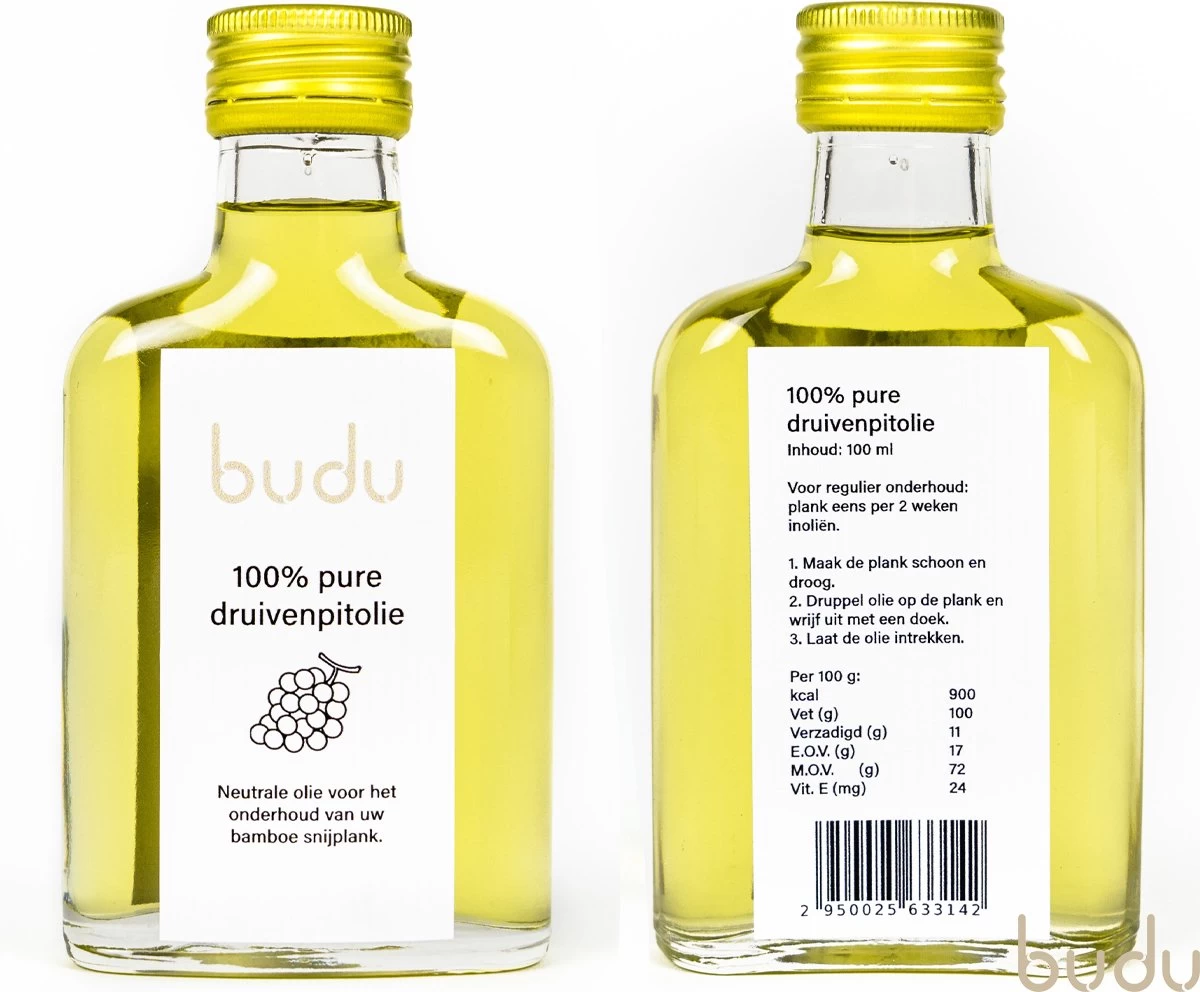 Budu Onderhoudsolie Bamboe Of Houten Snijplanken - Druivenpitolie - 100 Ml - Olie - Afbeelding 5