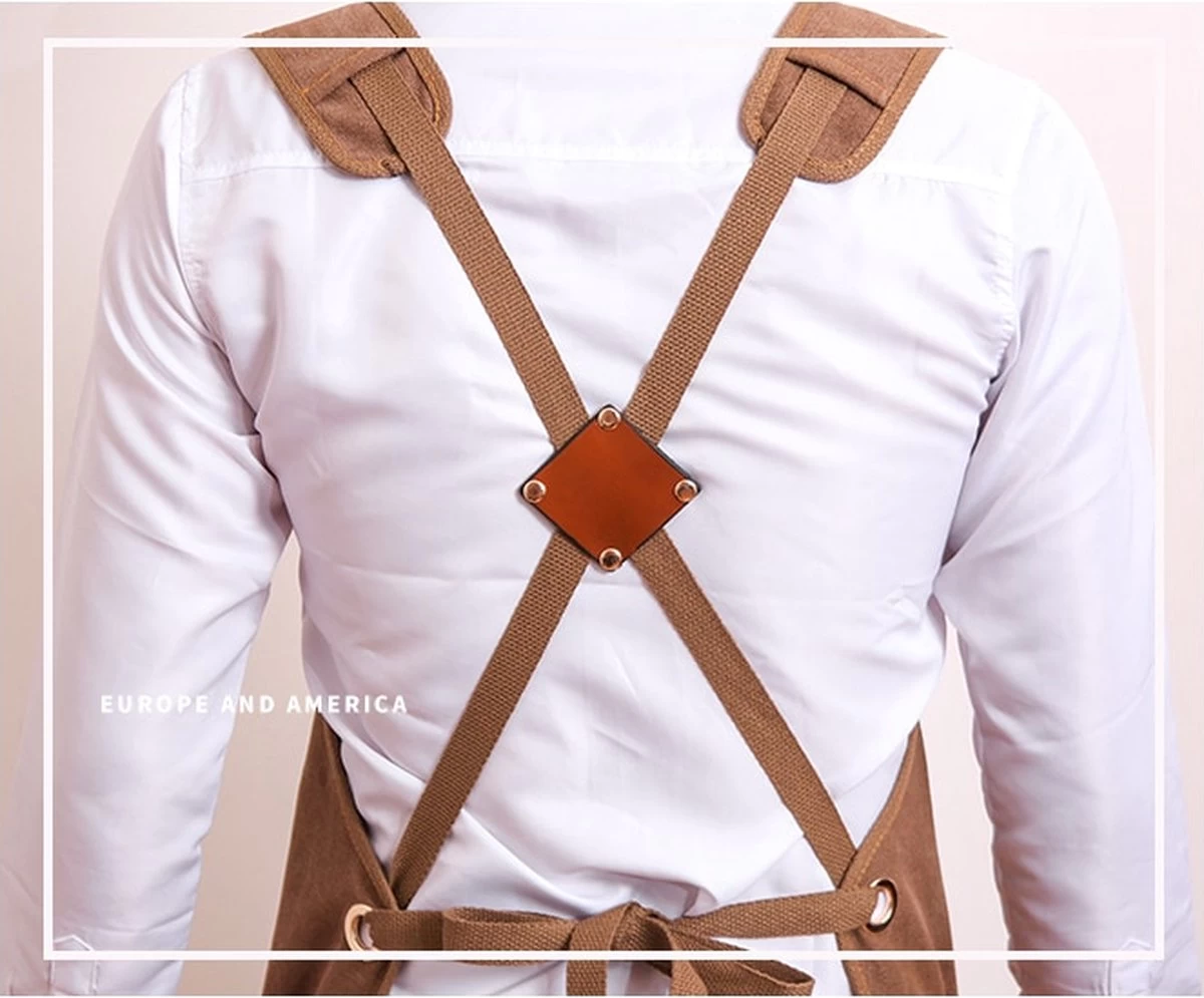 Schort - Hobby Schort - Bruin - Klus Schort - Timmerman Schort - Werk Schort - Schilder Schort - Multifunctioneel Schort - Werkschort - Afbeelding 6