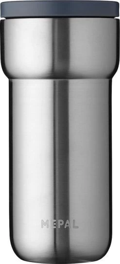 Mepal Isoleerbeker Ellipse 375 Ml – Houdt Je Drankje 4 Uur Warm En 8 Uur Koud – Natural Brushed – Koffiebeker To Go – Lekdicht – Thermosbeker