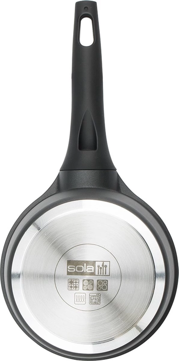 Sola Steelpan Fair Cooking - Ø 18 Cm - Zwart/wit - Aluminium - Antiaanbaklaag - Afbeelding 4