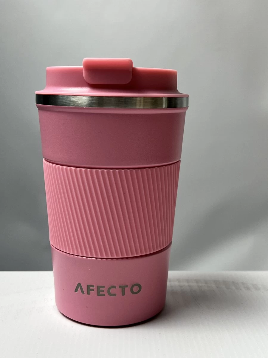 Koffie To Go Beker | Coffee To Go | Isolerende Beker Roze | Herbruikbaar | Inhoud 380 Ml