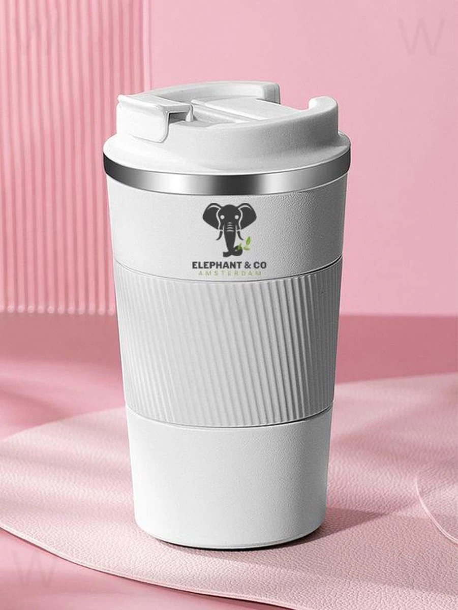 Elephant & Co Dubbelwandige Reisbeker - Koffie To Go -Duurzaam - 380ml -