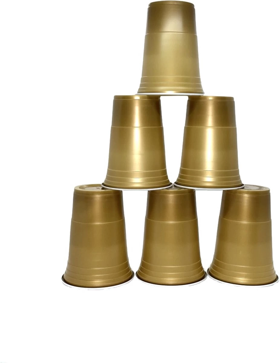 Merkloos Gold Cups - 50stuk(s) - 475ml - Party Cups - Drankspel - Beerpong Bekers - Beerpong - Plastic Bekers - Afbeelding 3