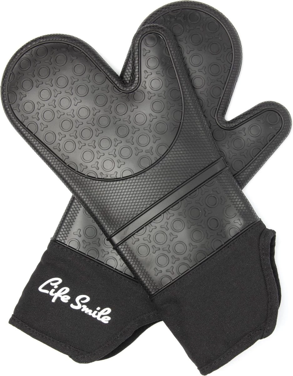 Ovenwanten - 2 Stuks - Bescherming Tot 230 °C - Zwart - Siliconen - Flexibel