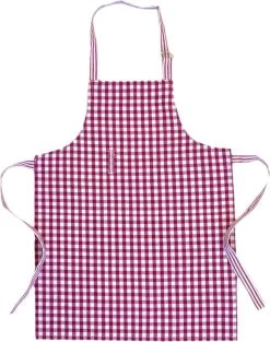 Kinderschort Keukenschort - Kinderen - 60 X 45 Cm - Geruit - Fuchsia