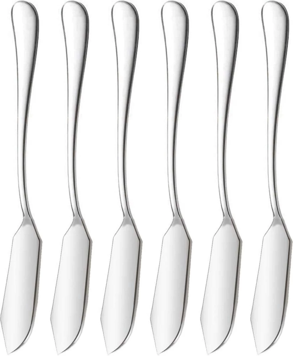 House Of Husk Botermesjes Set - Zilver - RVS - Botermes - Smeermessen - Tapas Mesjes - 6 Stuks